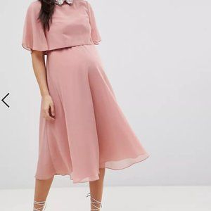 ASOS Maternity Jeweled Collar Pink Dress